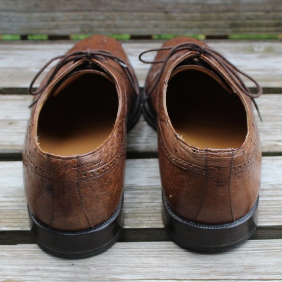 Enrico Tan Genuine Ostrich Derby, Men's 9 M, Made in Spain - Picture 7 of 14